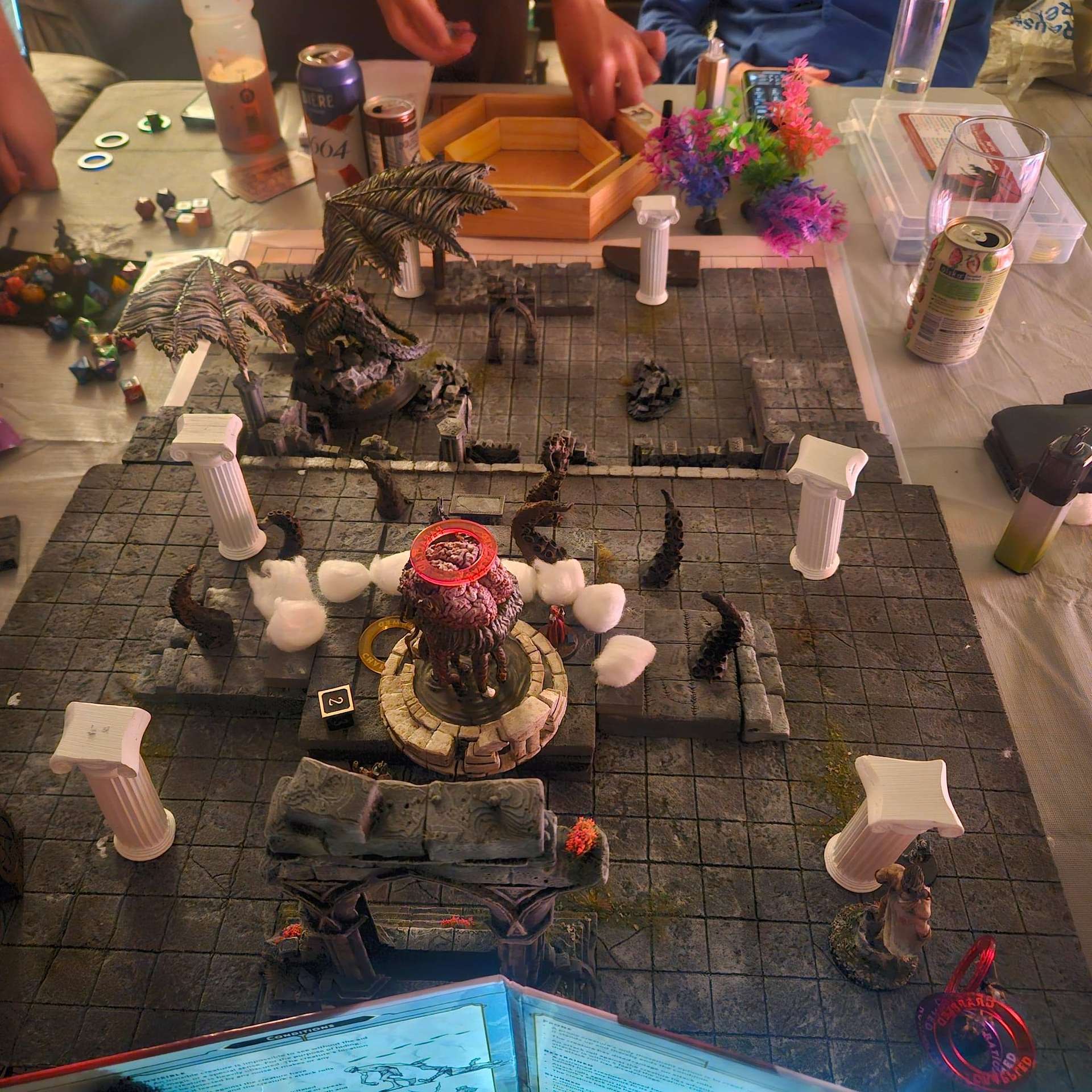 A tavern interior built from modular terrain
