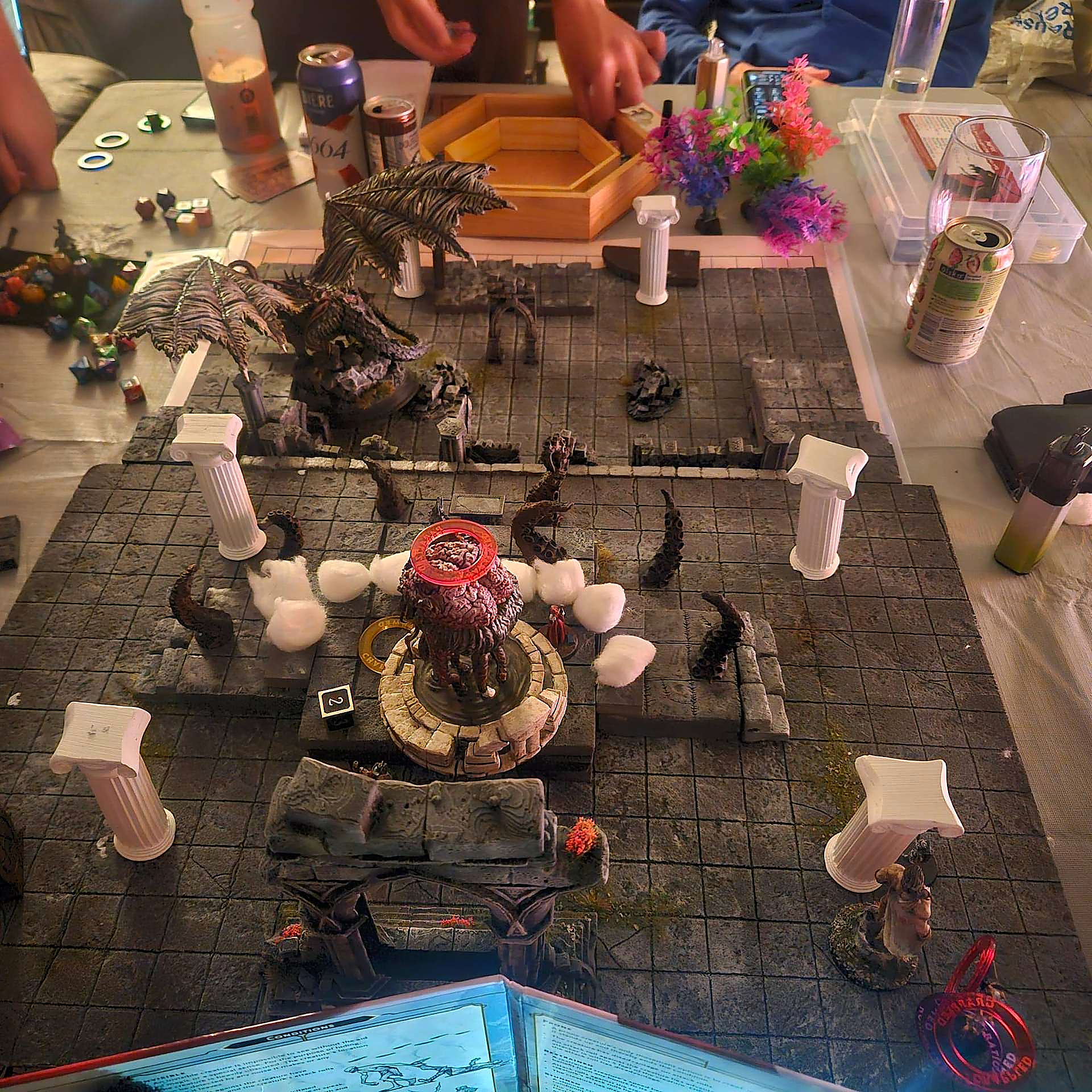 A tavern interior built from modular terrain